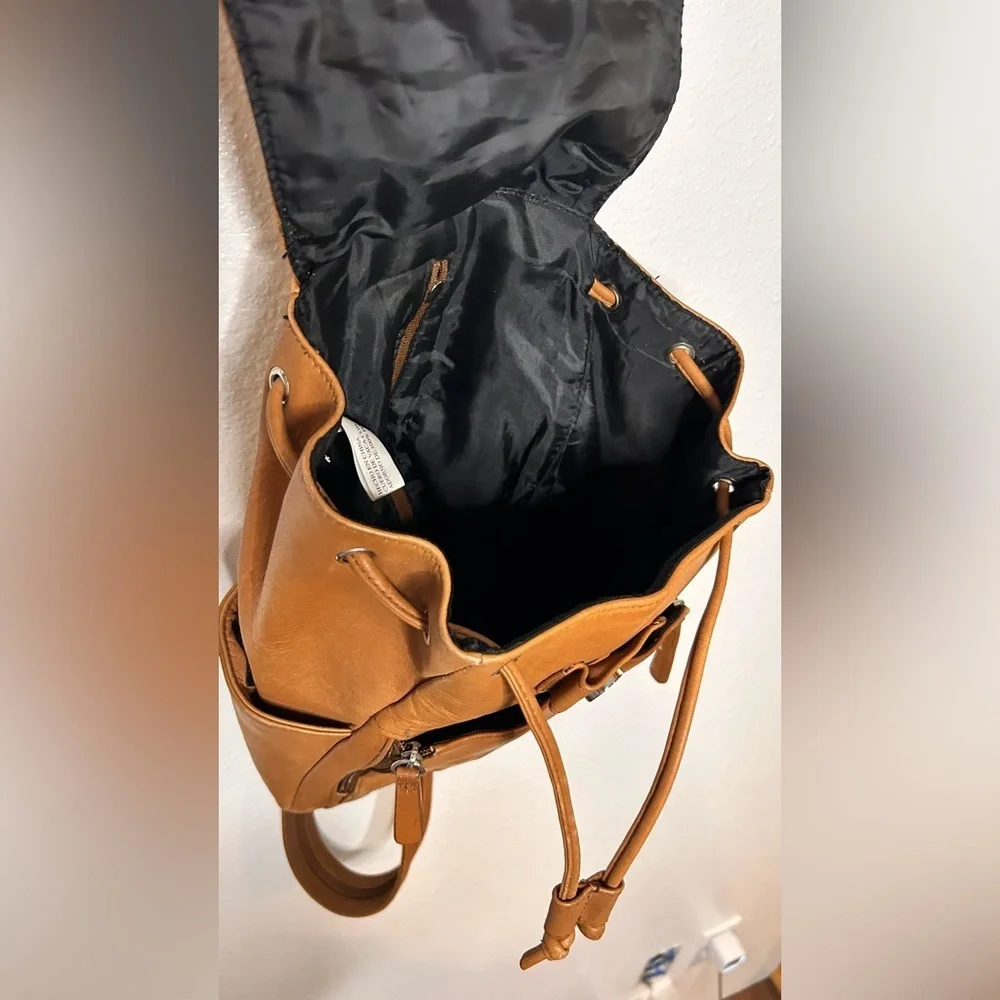 St. John's Bay Caramel Brown Genuine Leather Backpack